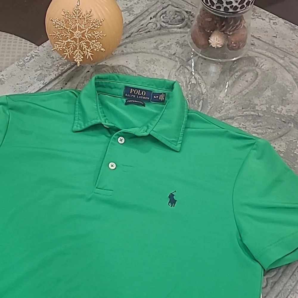 Ralph Lauren Men's performance green polo shirt s